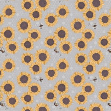 Farmer's Market Sunflowers on Grey Honeycomb