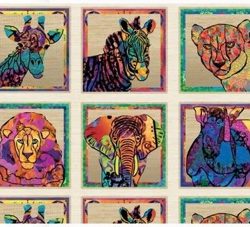 Serengeti Reflections  Animals Panel