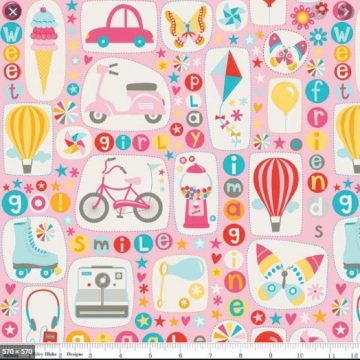 Girl Crazy Riley Blake Flannel  Pink
