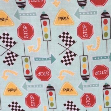 On our Way Riley Blake Flannel Mint Green