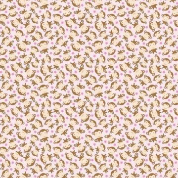 Riley Blake Sweet Baby Girl Monkeys on Pink