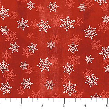 Warmin'Up Winter Flannel Red Snowflakes