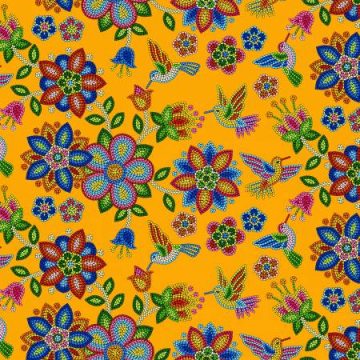 Tuscon Beaded Hummingbird Cotton Orange