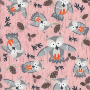 Stretch Minky Twit Twoo Rose