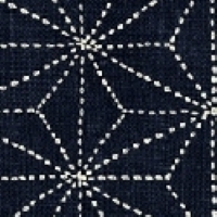 Sashiko Dark Denim Blue Diamond Flower