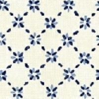 Sashiko Blue Flower Grid On White Background