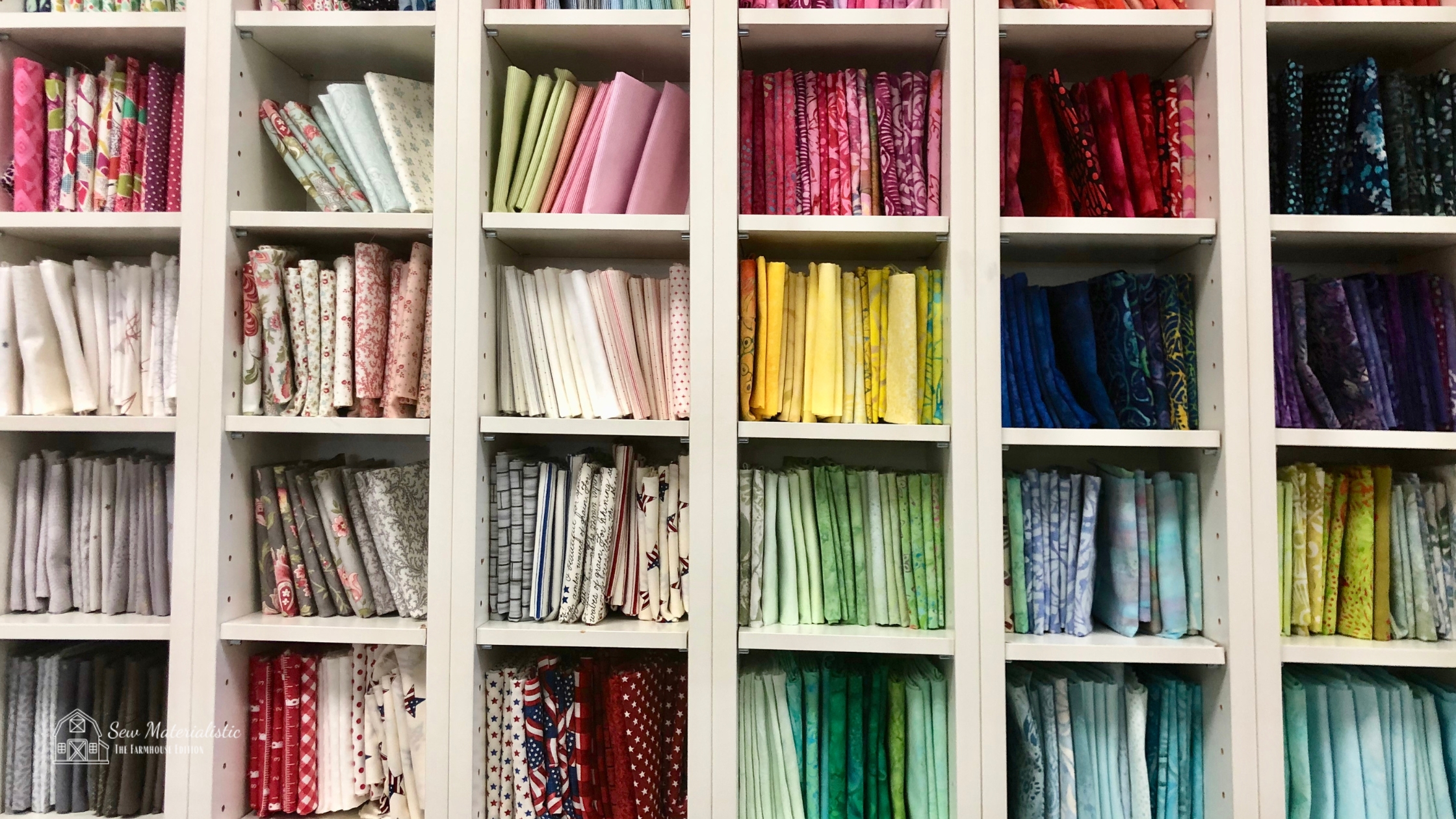 Fat Quarters organised in a garment drawer