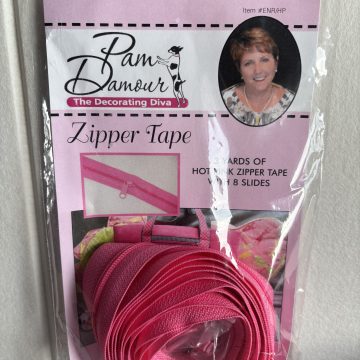 Pam Damour Hot Pink Zipper Tape with Slides