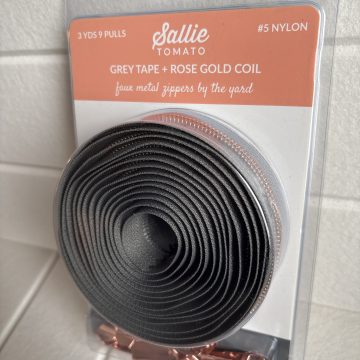 Sallie Tomato Grey Zipper Tape with Rose Gold Coil & Pulls #5