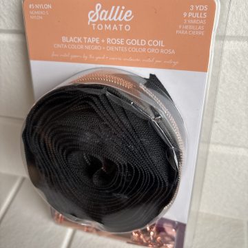 Sallie Tomato Black Zipper Tape with Rose Gold Coil & Pulls #5