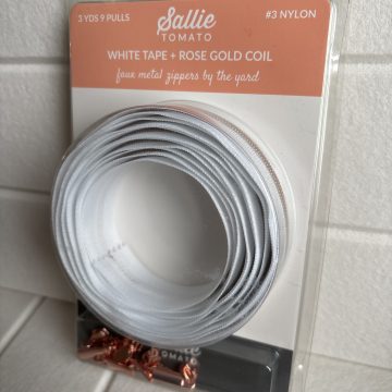Sallie Tomato White Zipper Tape with Rose Gold Coil & Pulls #3