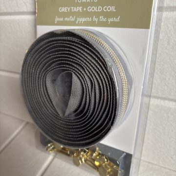 Sallie Tomato Grey Zipper Tape with Gold Coil & Pulls #5