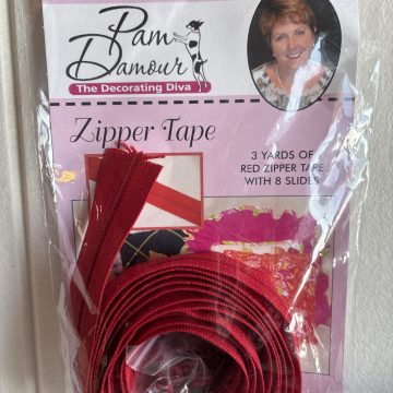 Pam Damour Red Zipper Tape with Slides