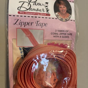 Pam Damour Coral Zipper Tape with Slides